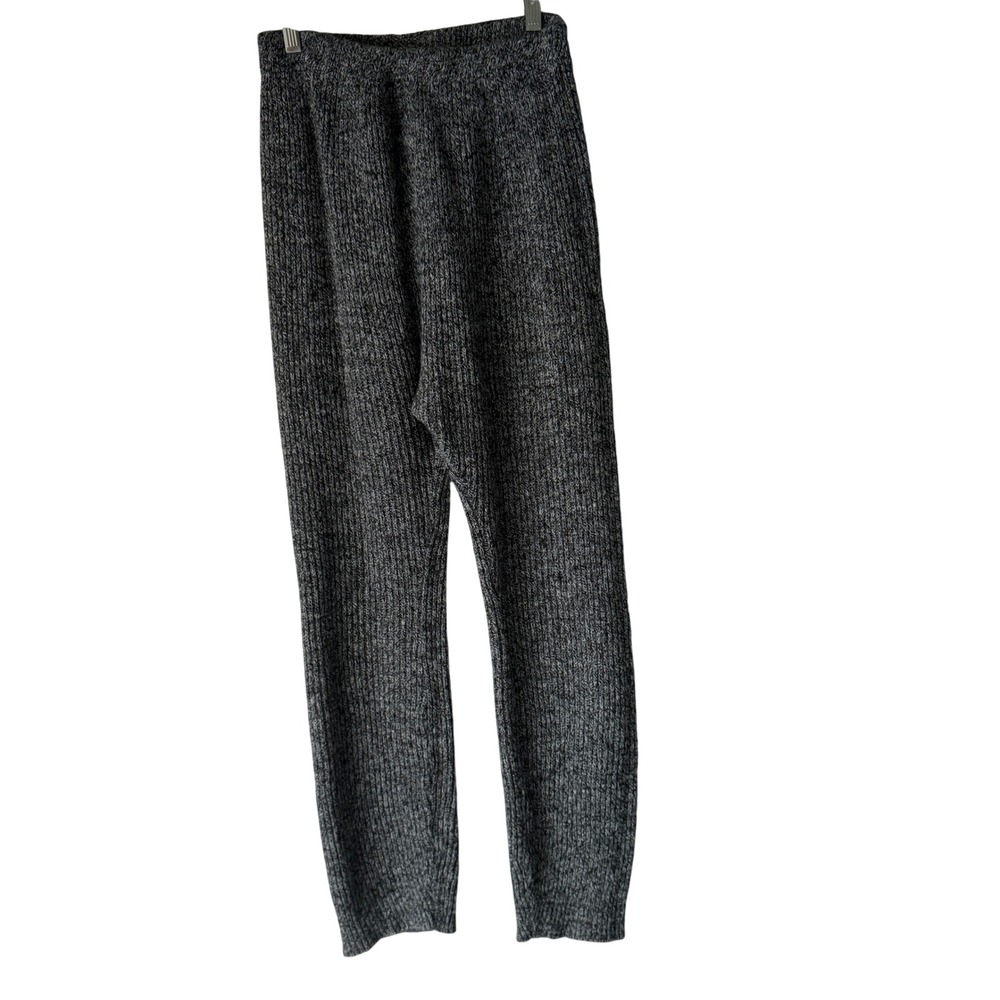 Arielle Vintage 80s Knit Lounge Pants Women's‎ Gray Speckled Ribbed Warm Bottoms